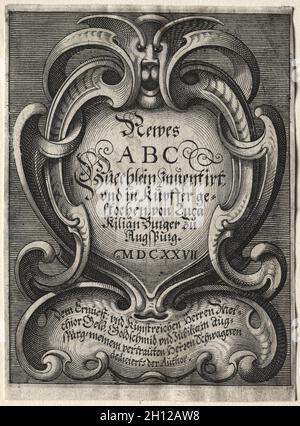 Nuovo opuscolo ABC: Pagina del titolo, 1627. Lucas Kilian (tedesco, 1579-1637). Incisione; Foto Stock