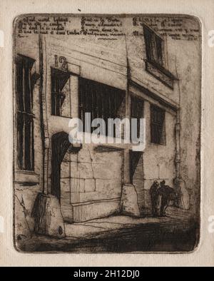 Etchings di Parigi: La strada dei Bad Boys, 1854. Charles Meryon (francese, 1821-1868). Incisione; Foto Stock