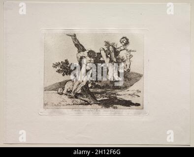 Gli orrori della guerra: Un eroico Feat! Con i morti!. Francisco de Goya (spagnolo, 1746-1828). Incisione; Foto Stock