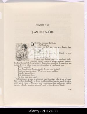 Frédéric Mistral: Mémoires et Recits di Frédéric Mistral: Donna (pagina 175), 1937. Auguste Brouet (francese, 1872-1941). Incisioni; totale: 28.5 x 22.2 x 4.4 cm (11 1/4 x 8 3/4 x 1 3/4 poll.). Foto Stock