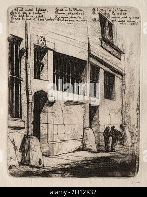 Etchings di Parigi: La strada dei Bad Boys, 1854. Charles Meryon (francese, 1821-1868). Incisione; Foto Stock