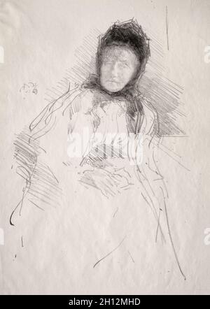 Schizzo incompiuto di Lady Haden, 1895. James McNeill Whistler (americano, 1834-1903). Litografia; Foto Stock