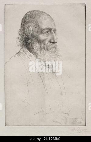 Alfred Signore Tennyson. Alphonse Legros (francese, 1837-1911). DRYPOINT; Foto Stock