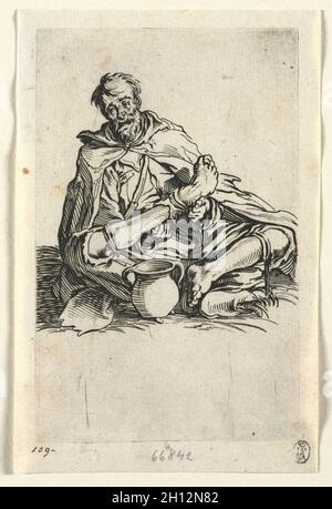 I Beggars: Malingerer , c. 1623. Jacques Callot (francese, 1592-1635). Incisione; Foto Stock