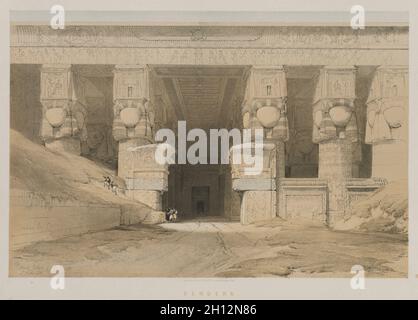 Egitto e Nubia, Volume i: Dendera, 1847. Louis Haghe (britannico, 1806-1885), F. G. Moon (britannico, 1797-1871), dopo David Roberts (scozzese, 1796-1864). Litografia a colori; foglio: 43 x 60.3 cm (16 15/16 x 23 3/4 pollici); immagine: 32.6 x 48.8 cm (12 13/16 x 19 3/16 pollici). Foto Stock