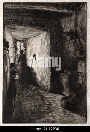 La cucina, 1858. James McNeill Whistler (americano, 1834-1903). Incisione; Foto Stock