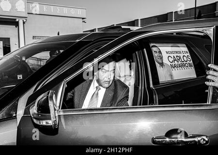 Arriva Carlos Navarro. Dibattito politico dell'Istituto elettorale di Stato, IEE, elezioni. Hermosillo sonora, 21 aprile 2015. (Foto di Irrael Garnica / NortePhoto) dibattito politico del Instituto Estatal elettorale, IEE, eleciones. Hermosillo sonora a 21 abril 2015.(Photo by Irrael Garnica / NortePhoto) Foto Stock