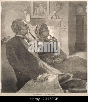 Un altro anno dal vecchio orologio, 1870. Winslow Homer (americano, 1836-1910). Incisione in legno; Foto Stock
