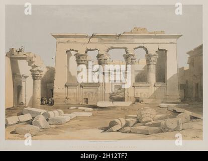 Egitto e Nubia, Volume i: Portico del Tempio di Kalabshe, 1847. Louis Haghe (British, 1806-1885), F.G.Moon, 20 Threadneedle Street, Londra, Dopo David Roberts (scozzese, 1796-1864). Litografia a colori; foglio: 42.9 x 60.3 cm (16 7/8 x 23 3/4 pollici); immagine: 35 x 51.1 cm (13 3/4 x 20 1/8 pollici). Foto Stock