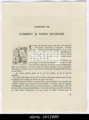 Frédéric Mistral: Mémoires et Recits di Frédéric Mistral: Costruzione e albero (pagina 91), 1937. Auguste Brouet (francese, 1872-1941). Incisioni; totale: 28.5 x 22.2 x 4.4 cm (11 1/4 x 8 3/4 x 1 3/4 poll.). Foto Stock