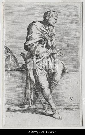 Serie Figurine: Figurina, 1656-57. Salvator Rosa (italiano, 1615-1673). Attacco e punto secco; Foto Stock