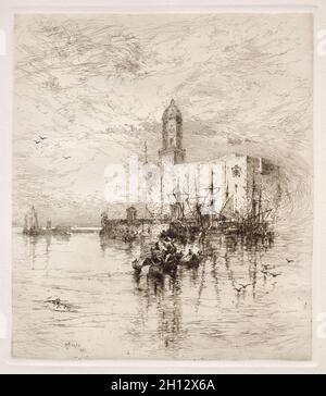 Castello di San Juan de Ulua, Verz Cruz, 1884. Thomas Moran (American, 1837-1926). Incisione; platemark: 29,2 x 25,5 cm (11 1/2 x 10 1/16 in.). Foto Stock