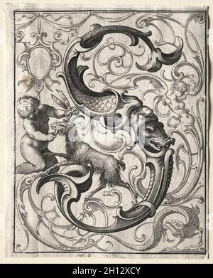 Nuovo opuscolo ABC: S, 1627. Lucas Kilian (tedesco, 1579-1637). Incisione; Foto Stock