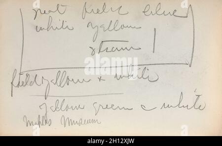 Taccuino italiano: Note (pagina 45), 1898-1899. Maurice Prendergast (American, 1858-1924). Matita; foglio: 16,7 x 10,8 cm (6 9/16 x 4 1/4 in.). Foto Stock