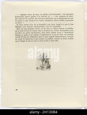 Frédéric Mistral: Mémoires et Recits di Frédéric Mistral: Albero (pagina 90), 1937. Auguste Brouet (francese, 1872-1941). Incisioni; totale: 28.5 x 22.2 x 4.4 cm (11 1/4 x 8 3/4 x 1 3/4 poll.). Foto Stock