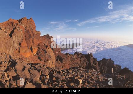 FRANCIA. ISOLA DI REUNION, CIMA DEL VULCANO PITON DES NEIGES Foto Stock