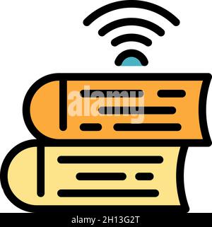 Icona dei cataloghi wireless. Contorno cataloghi wireless icona vettoriale colore piatto isolato Illustrazione Vettoriale