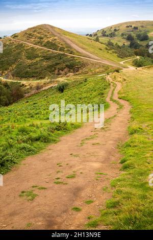 Regno Unito, Inghilterra, Worcestershire, Malvern Hills, sentieri a nord da Worcestershire Beacon Foto Stock