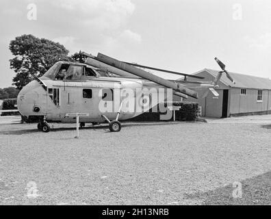 British Royal Air Force, RAF, Westland Whirlwind HAR.3 Helicopter, numero di serie XJ393, presso il museo degli aeromobili di Torbay nel settembre 1976. Foto Stock