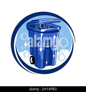Il logo del servizio di cestino moderno. Illustrazione vettoriale Illustrazione Vettoriale