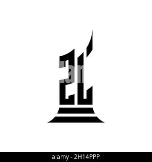 ZL lettera di logo Monogram con design in stile edificio isolato su sfondo bianco, proprietà immobiliare, architech logo lettera edificio. Illustrazione Vettoriale