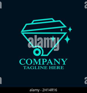 Il logo del servizio di cestino moderno. Illustrazione vettoriale Illustrazione Vettoriale