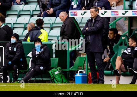 Easter Road, Edimburgo, Regno Unito. 16 ottobre 2021. Calcio della Premier League scozzese, Hibernian Versus Dundee United; Jack Ross Hibernian Manager Credit: Action Plus Sports/Alamy Live News Foto Stock