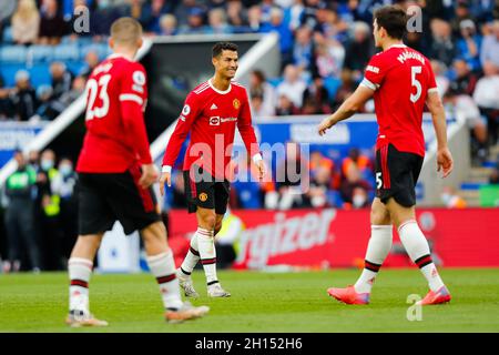 King Power Stadium, Leicester, Regno Unito. 16 ottobre 2021. Premier League Football, Leicester City versus Manchester United; Cristiano Ronaldo of Manchester United Credit: Action Plus Sports/Alamy Live News Foto Stock