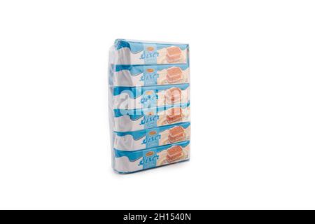 Trents Sixer Vanilla Crema biscotti su sfondo isolato Foto Stock