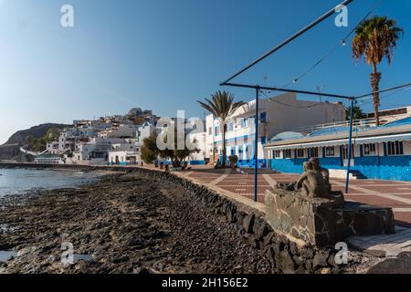 Bella cittadina costiera di Las Playitas, costa orientale di Fuerteventura, Isole Canarie, Spagna Foto Stock