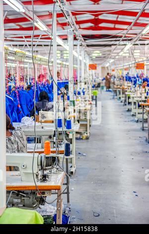 Fabbrica tessile in Africa Botswana, industrializzazione cercando di sradicare la povertà Foto Stock