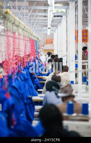 Fabbrica tessile industriale, vista dall'alto, in Botswana Africa, Paesi in via di sviluppo Foto Stock