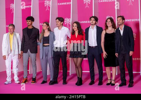 Cannes, Francia, 11 ottobre 2021, MIPCOM 2021 Notte di apertura e Canneseries - Festival Internazionale della Serie, il tappeto rosa della cerimonia di apertura, Palais des Festivals, Cannes Foto Stock