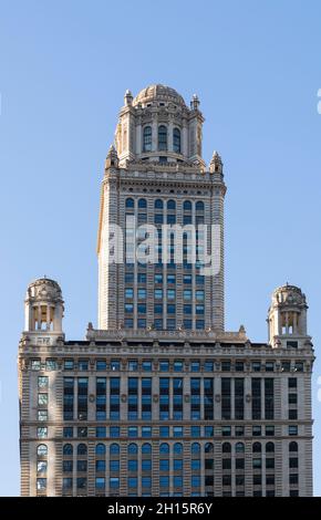 35 East Wacker, noto anche come Jewelers Building, situato nel Michigan–Wacker Historic District, nel registro nazionale dei luoghi storici Foto Stock