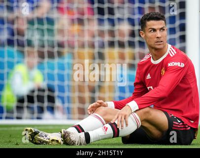 Leicester, Regno Unito. 16 ottobre 2021. Cristiano Ronaldo di Man Utd durante la partita della Premier League tra Leicester City e Manchester United al King Power Stadium di Leicester, Inghilterra, il 16 ottobre 2021. Foto di Andy Rowland. Credit: Prime Media Images/Alamy Live News Foto Stock