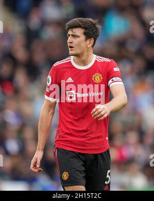 Leicester, Regno Unito. 16 ottobre 2021. Harry Maguire of Man Utd durante la partita della Premier League tra Leicester City e Manchester United al King Power Stadium di Leicester, Inghilterra, il 16 ottobre 2021. Foto di Andy Rowland. Credit: Prime Media Images/Alamy Live News Foto Stock