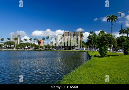 Joao Pessoa, Paraiba, Brasile il 27 luglio 2005. Vista della laguna di Parque Solon de Lucena. Foto Stock