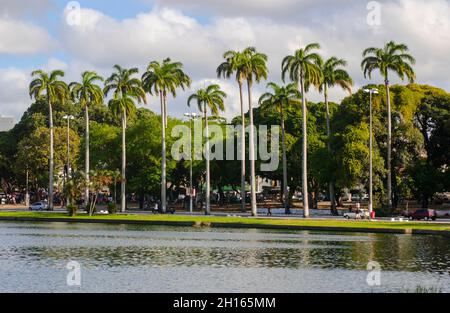 Joao Pessoa, Paraiba, Brasile il 27 luglio 2005. Vista della laguna di Parque Solon de Lucena. Foto Stock