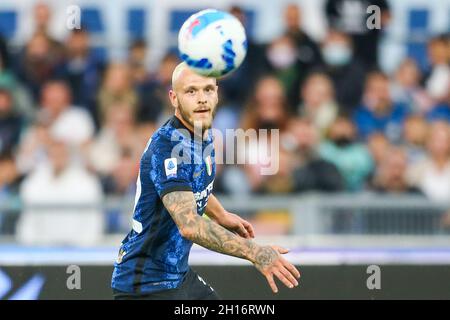 Il InterÕs ottobre 16 2021 il difensore italiano Federico Dimarco ha in programma una partita di calcio tra SS Lazio e Inter all'Olimpico Stadium Roma, centro Italia. Foto Stock