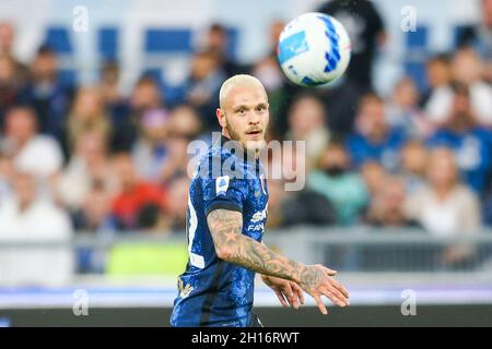 Il InterÕs ottobre 16 2021 il difensore italiano Federico Dimarco ha in programma una partita di calcio tra SS Lazio e Inter all'Olimpico Stadium Roma, centro Italia. Foto Stock