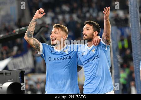 Ciro immobile (SS Lazio)Danilo Cataldi (SS Lazio) durante il Campionato Italiano di Calcio League A 2021/2022 partite tra SS Lazio e FC Internazio Foto Stock