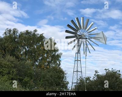 Pompa eolica agricola a Wicken Fen Foto Stock