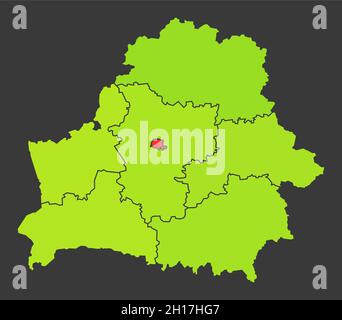 Mappa termica della popolazione bielorussa come illustrazione della densità di colore Foto Stock