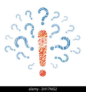 Domande e marchi di idee Illustrazione Vettoriale