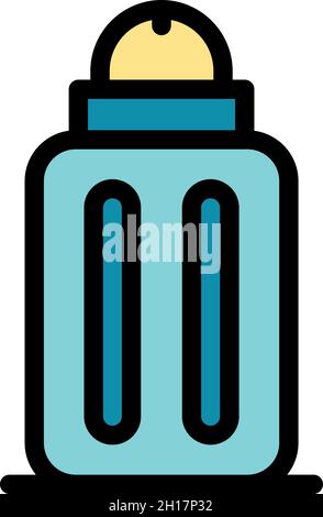 Icona Salt box. Contorno casella sale vettore icona colore piatto isolato Illustrazione Vettoriale