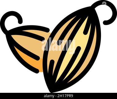 Icona cardamomo. Contorno cardamomo vettore icona colore piatto isolato Illustrazione Vettoriale