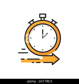 Ordini online su veloce consegna cibo orologio isolato icona. Vettore tutto il giorno notte veloce consegna servizi, takeaway pasti servizio di emergenza on Tast Illustrazione Vettoriale