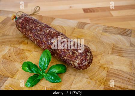 Una tradizionale salsiccia affumicata hesse Foto Stock