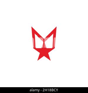 lettera m stella semplice vettore di logo geometrico Illustrazione Vettoriale