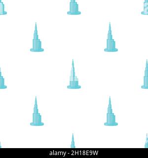 Grattacielo Burj Khalifa, Dubai motivo senza cuciture sfondo texture ripetizione carta da parati vettore geometrico Illustrazione Vettoriale